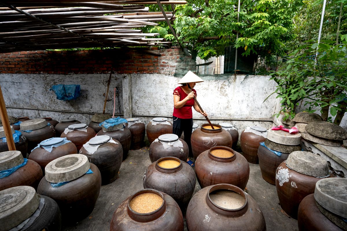 Vista del proceso de fermentación lenta