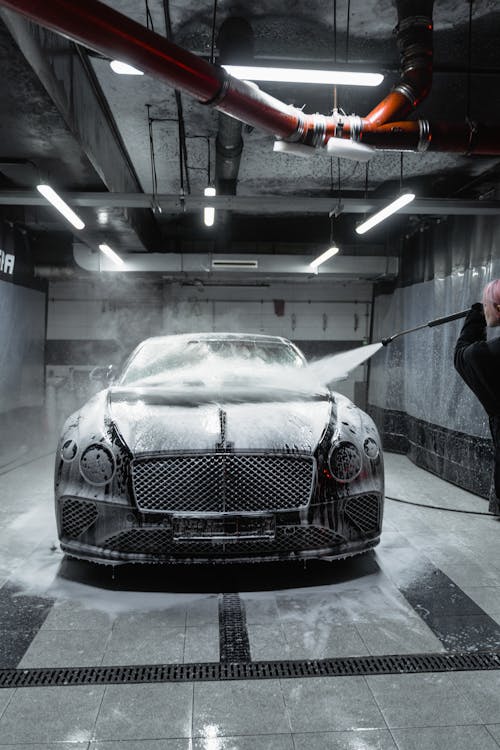 Free A Bentley Continental GT at a Car Wash Stock Photo