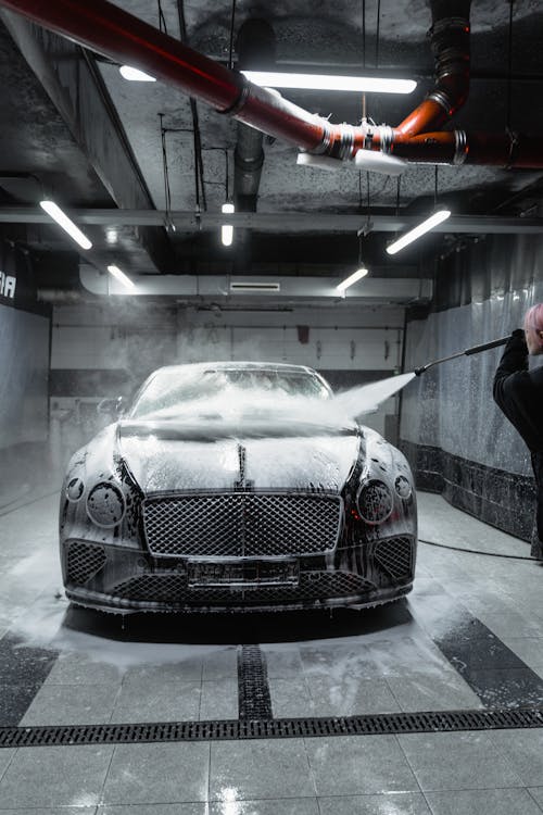 Free A Bentley Continental GT at a Car Wash Stock Photo