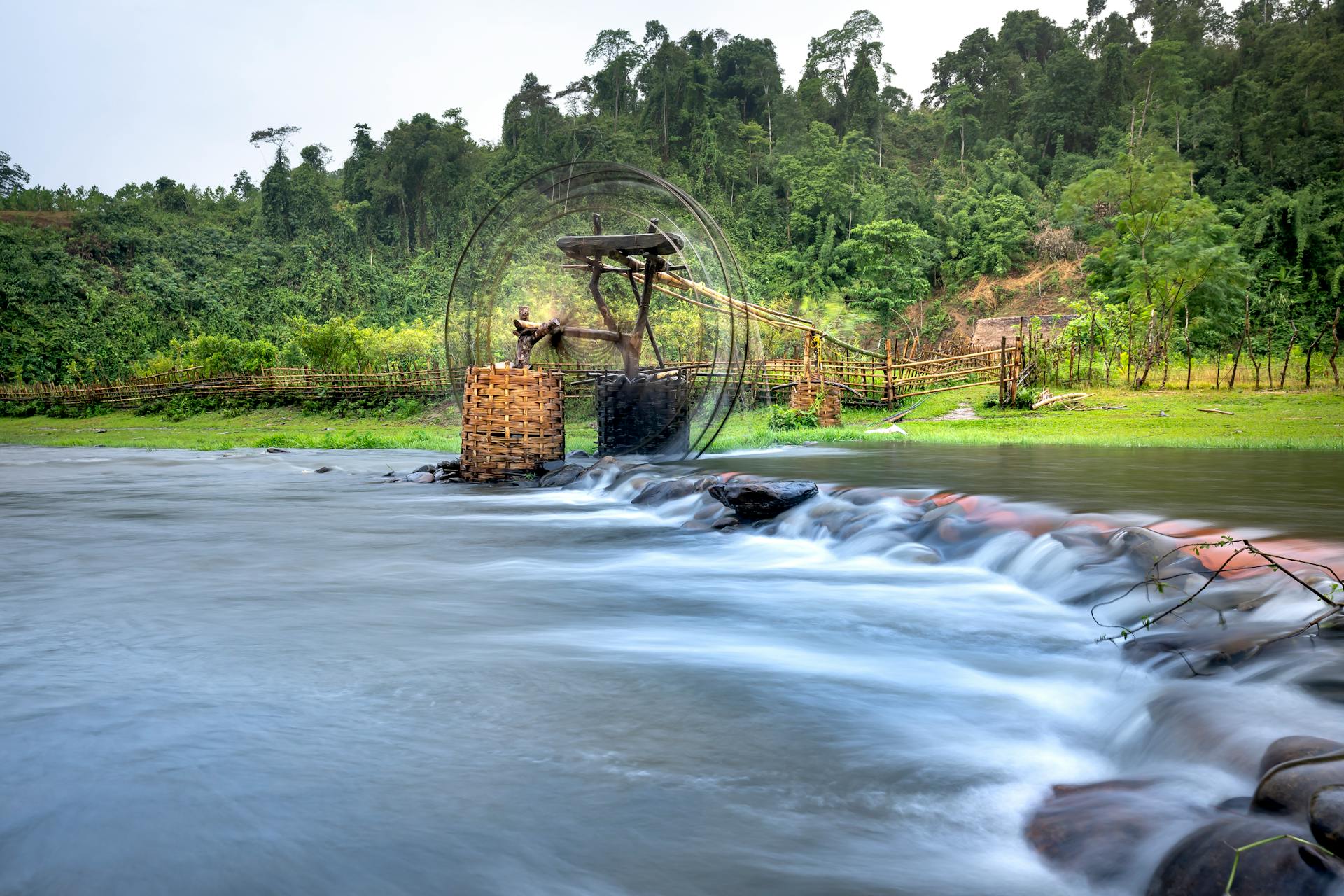 Water Wheel on River