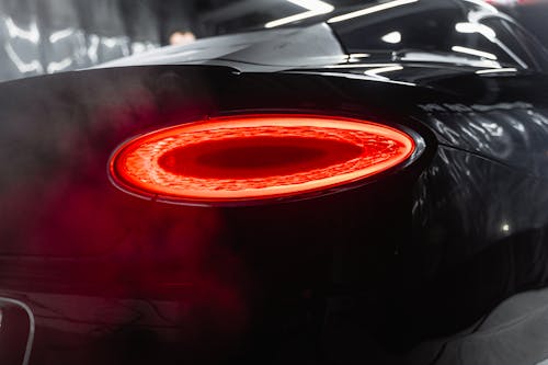 Red Tail Light of a Black Car