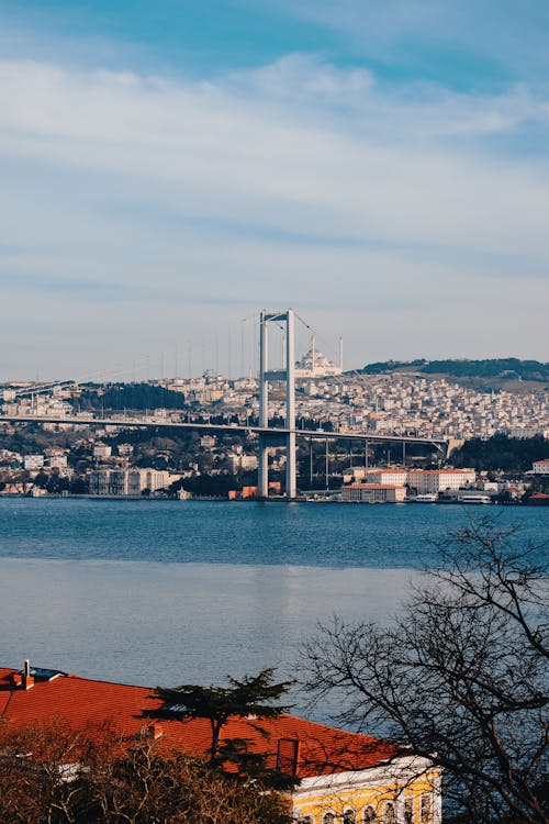 Free A Suspension Bridge over the Bosphorus Strait in Turley Stock Photo