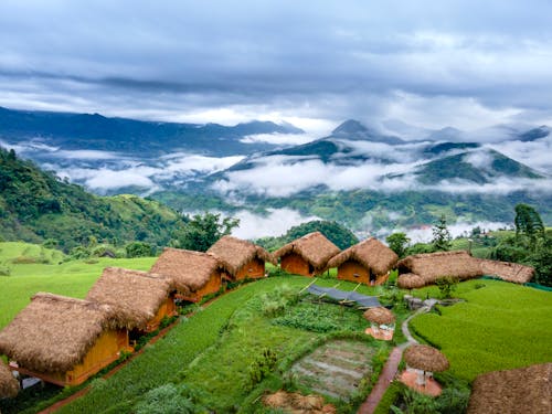 Δωρεάν στοκ φωτογραφιών με nipa huts, αγρόκτημα, αγροτικός