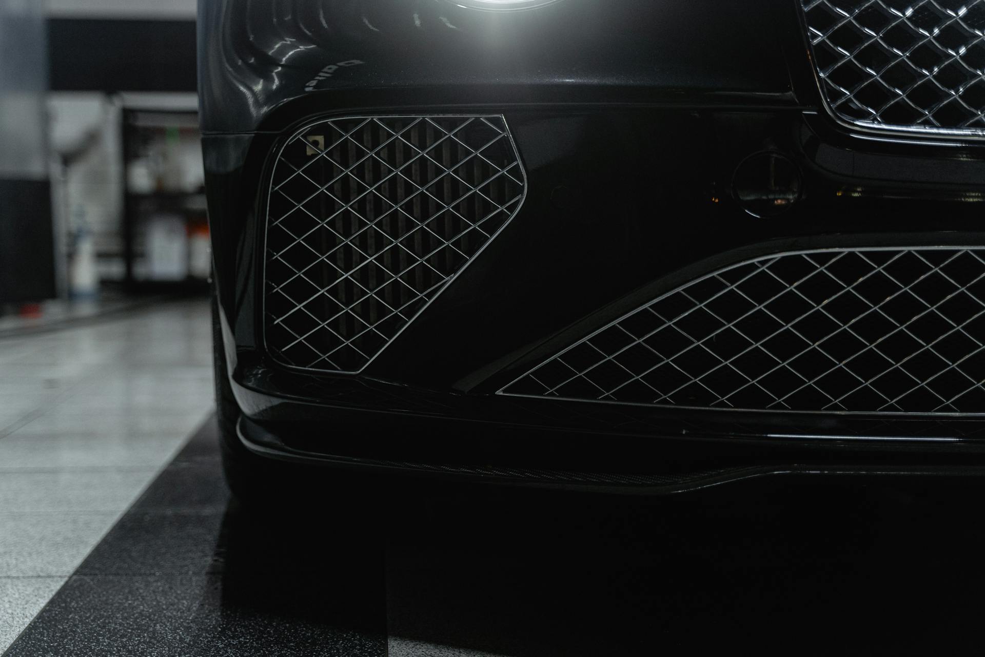 A Close-Up Shot of the Bumper of a Bentley