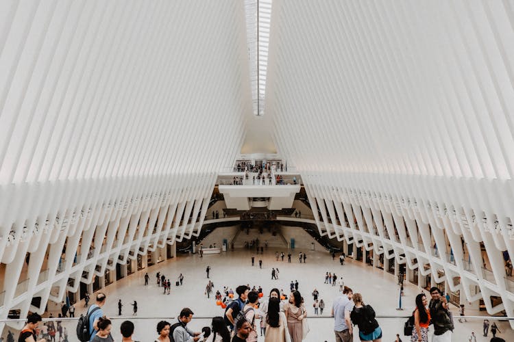 People Inside The World Trade Center Transportation Hub