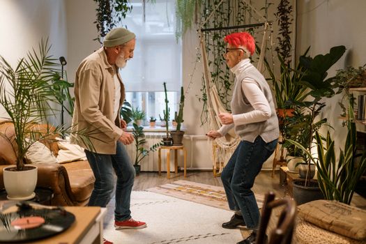An Elderly People Dancing Inside the House