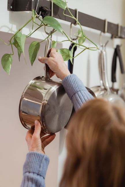 kitchen cookware organized