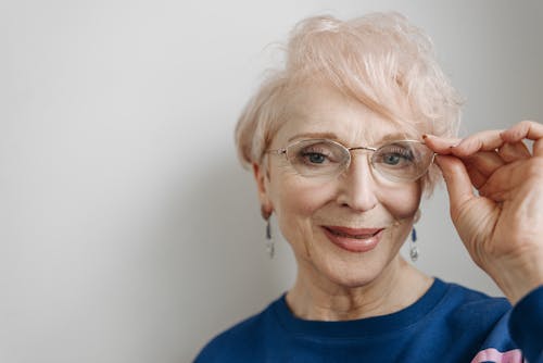 Elderly Woman Wearing Eyeglasses