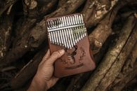 Man with lamellaphone class African percussion instrument