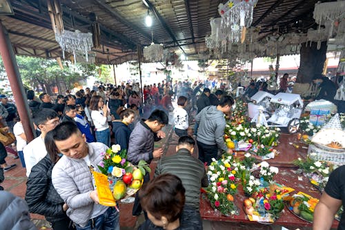 Flowers on Stall in Market