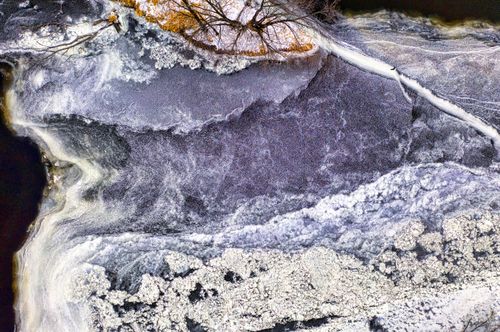 Free Explore the captivating icy patterns on the river surface from above in Wabasha, MN, USA. Stock Photo