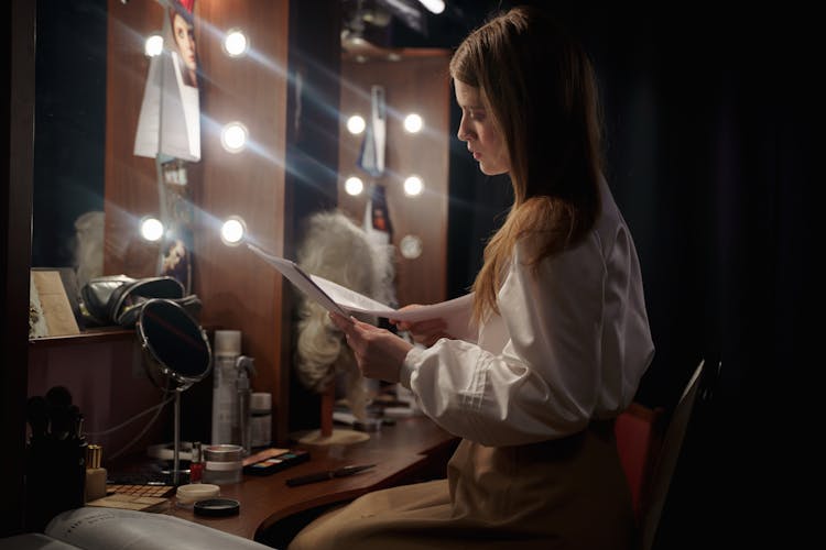 Woman Reading A Script