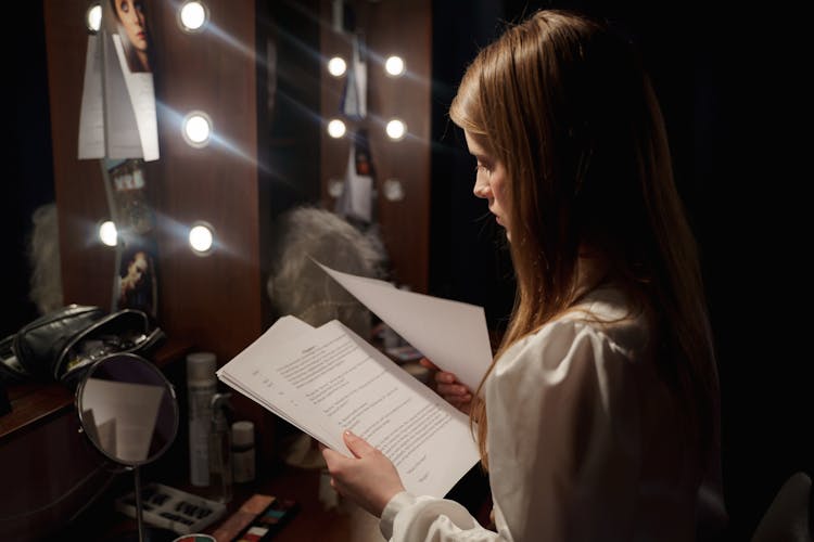 Woman Reading A Script