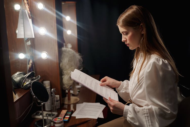 Woman Reading A Script