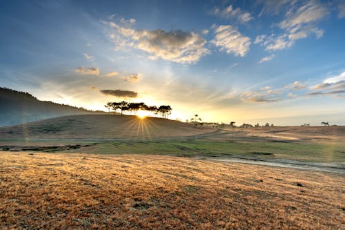 Beautiful Dawn over a Hill 