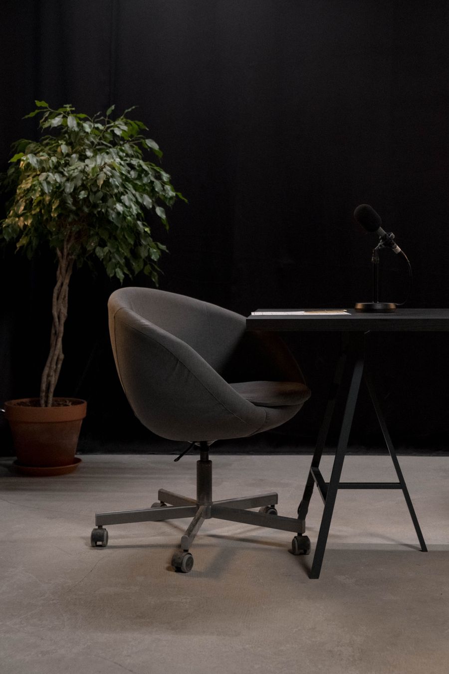 Modern workspace with a chair and houseplant by cottonbro studio on Pexels