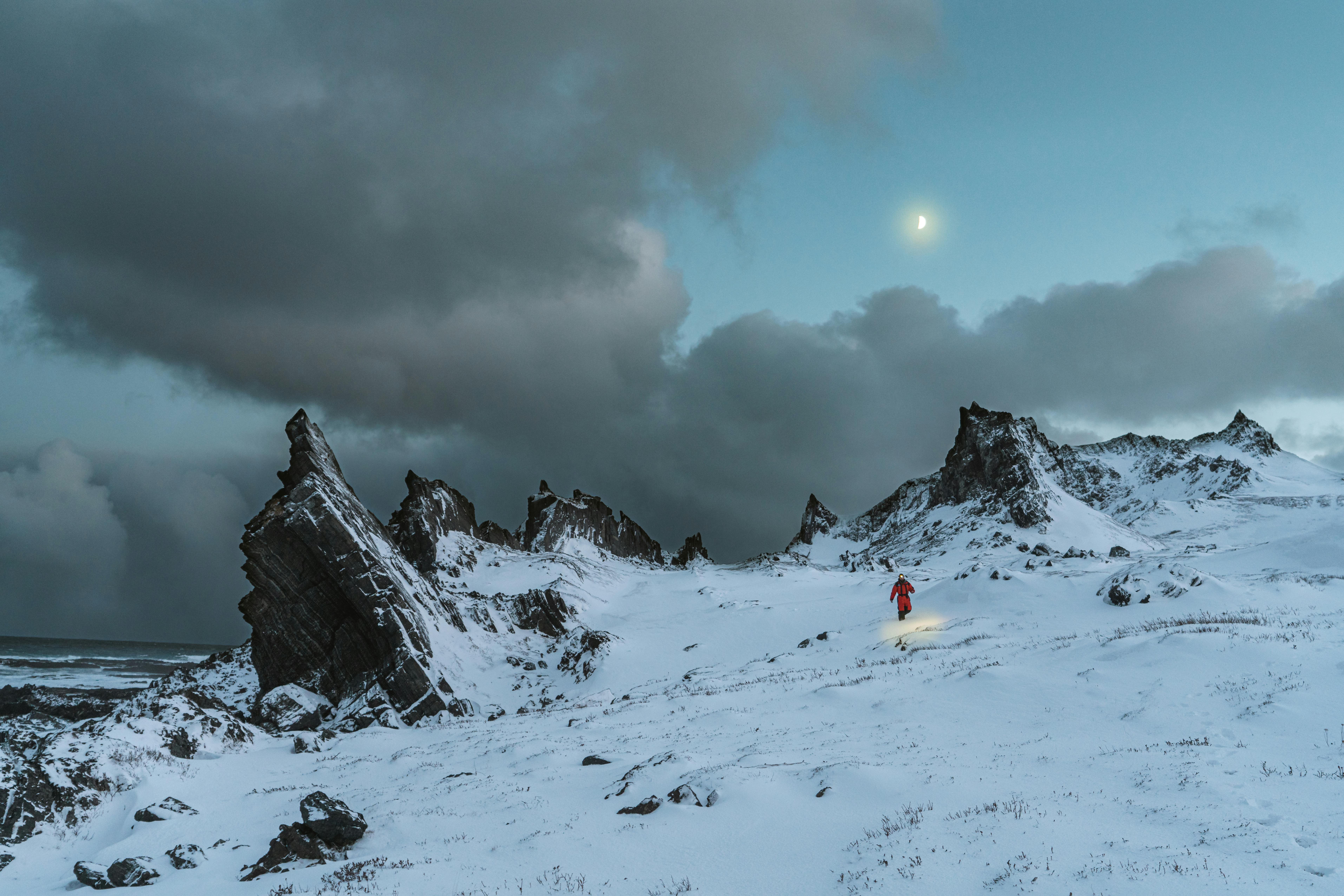 cold snow dawn landscape