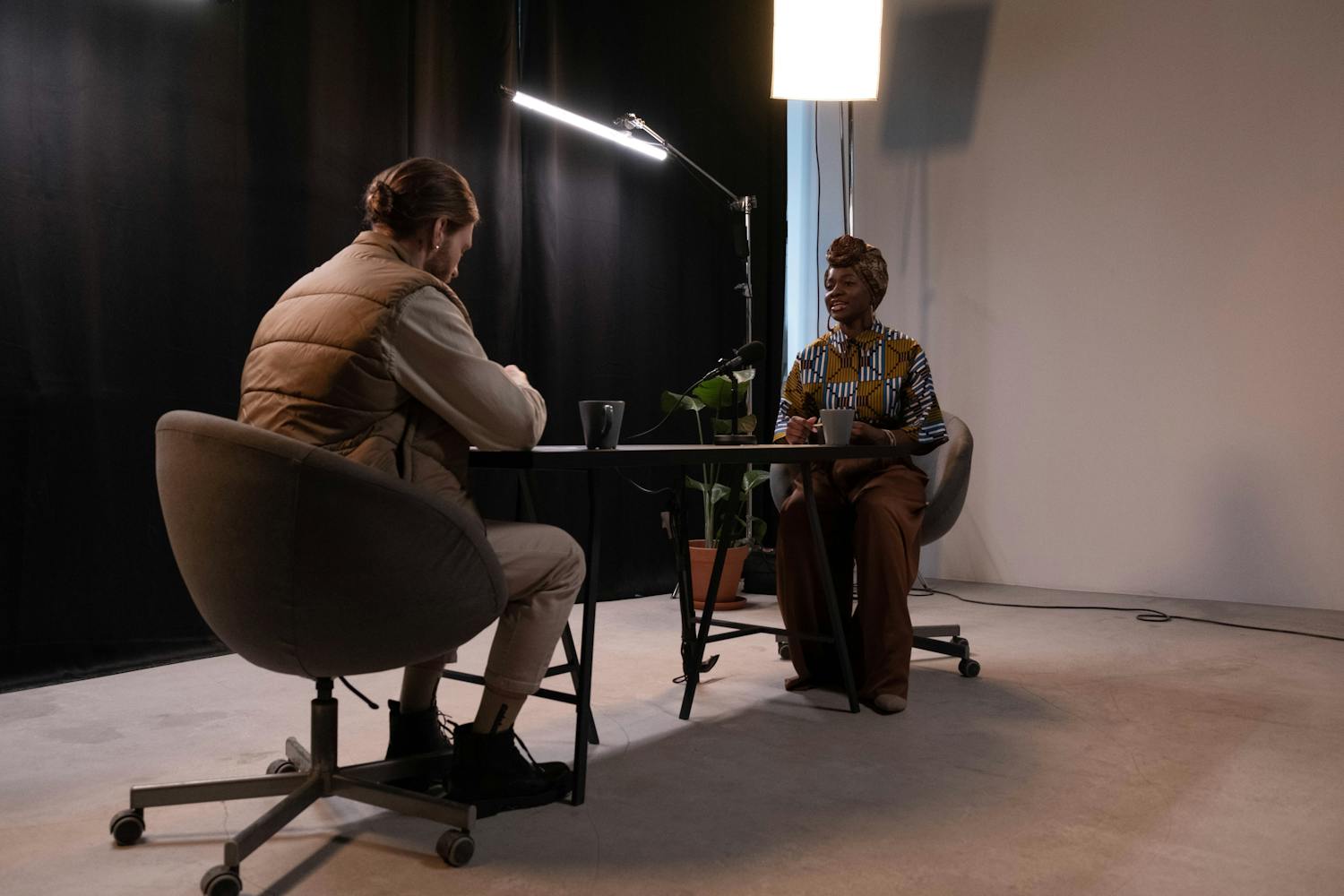 Professional content production studio with recording equipment