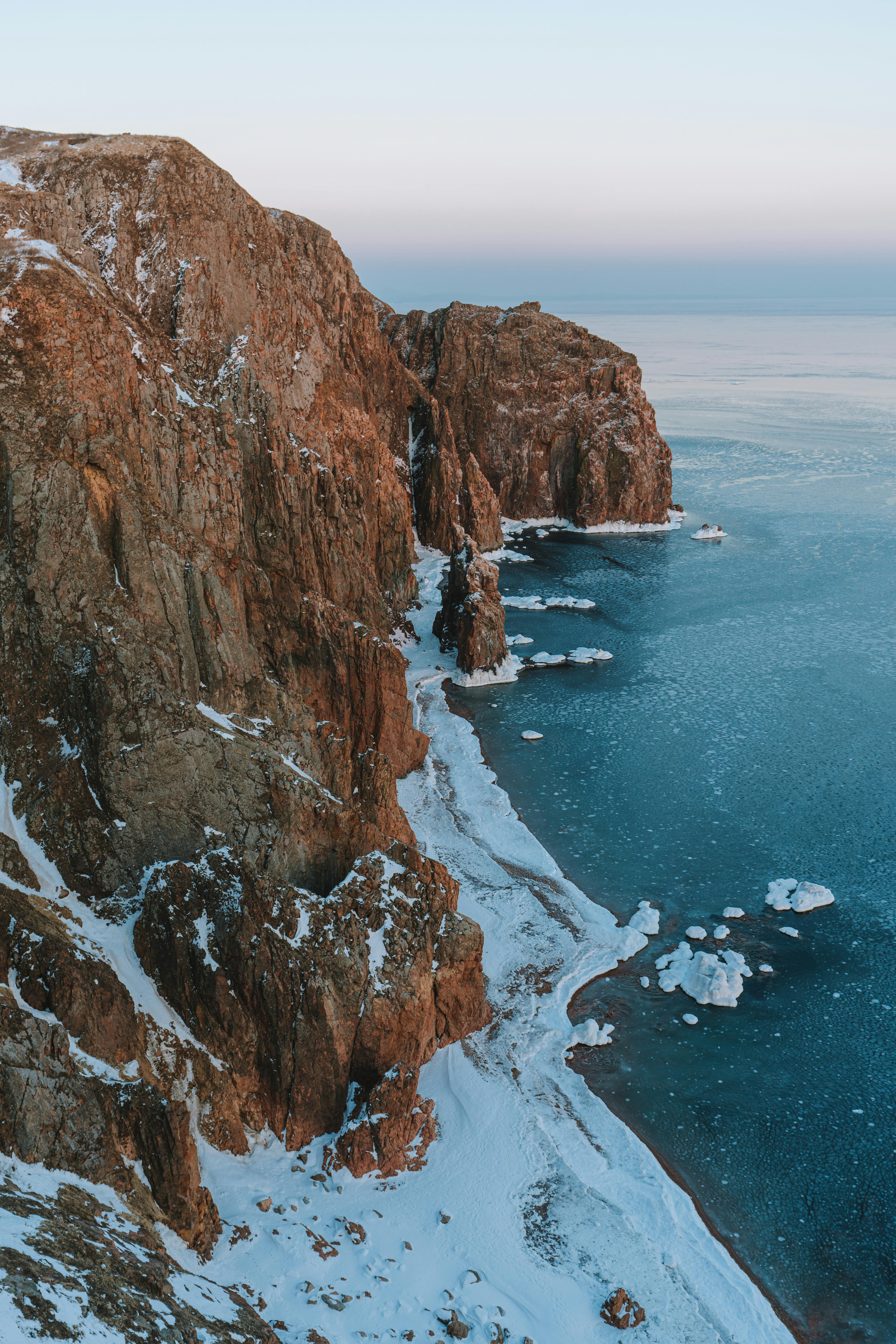 snow sea landscape nature