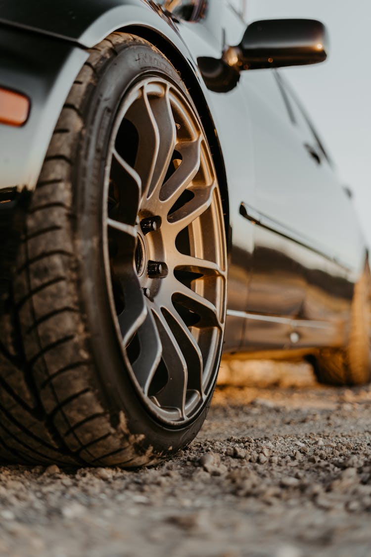 A Close-Up Shot Of A Car's Wheel