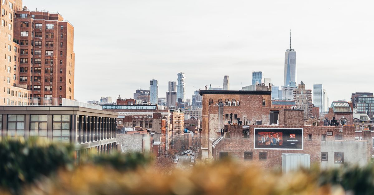A serene cityscape capturing downtown buildings and skyline on a clear day.