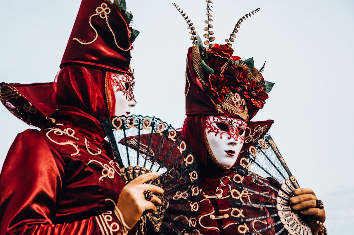 Carnaval Masque Vénitien Partie Mascarade Déguisement Illustration