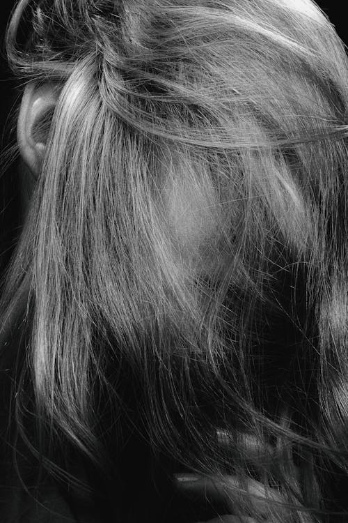Free Grayscale Photo of Womans Hair Stock Photo