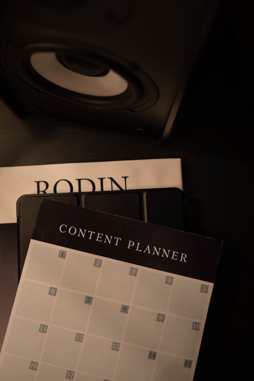 Content Planner on Black Surface 