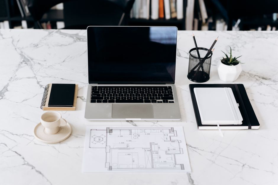 clean desk planning scene cozy home lifestyle photo 1