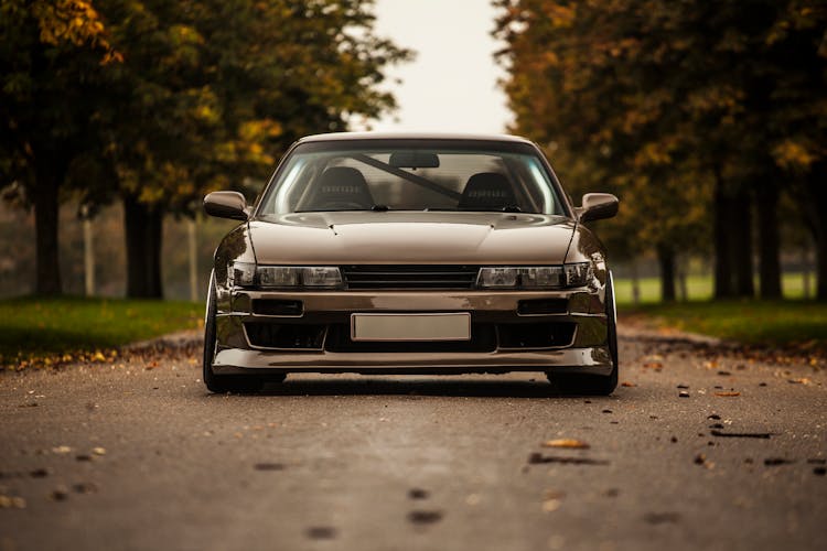 Brown Nissan Silvia On The Road 