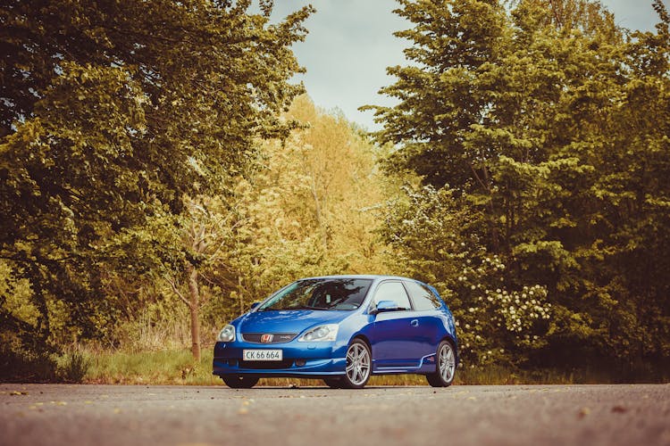 
A Blue Honda Civic