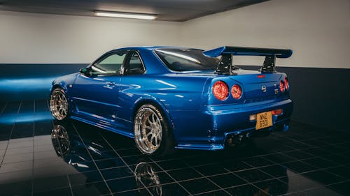 Free 
A Blue Nissan Skyline Stock Photo