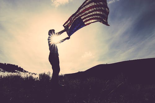 Man Holding Us Flag