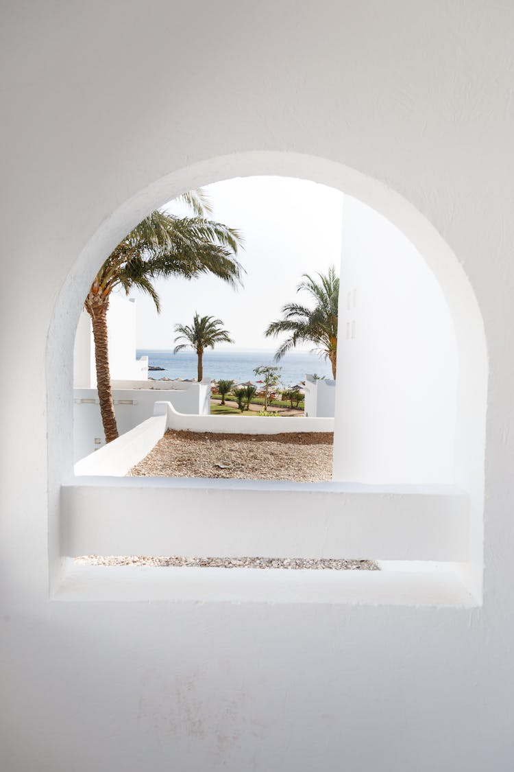 View From A Window On The Sea And The Beach 