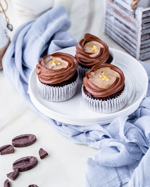 

A Close-Up Shot of Delicious Chocolate Cupcakes