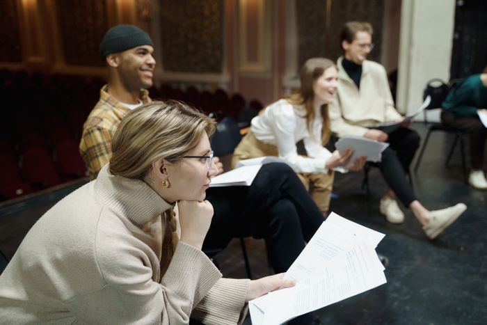 Angela coaching students through a scene