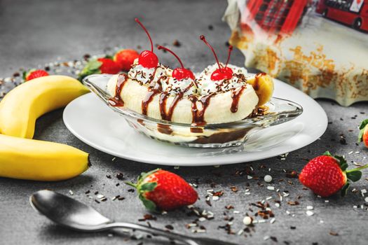 Strawberry Banana Split Plant-powered Shake