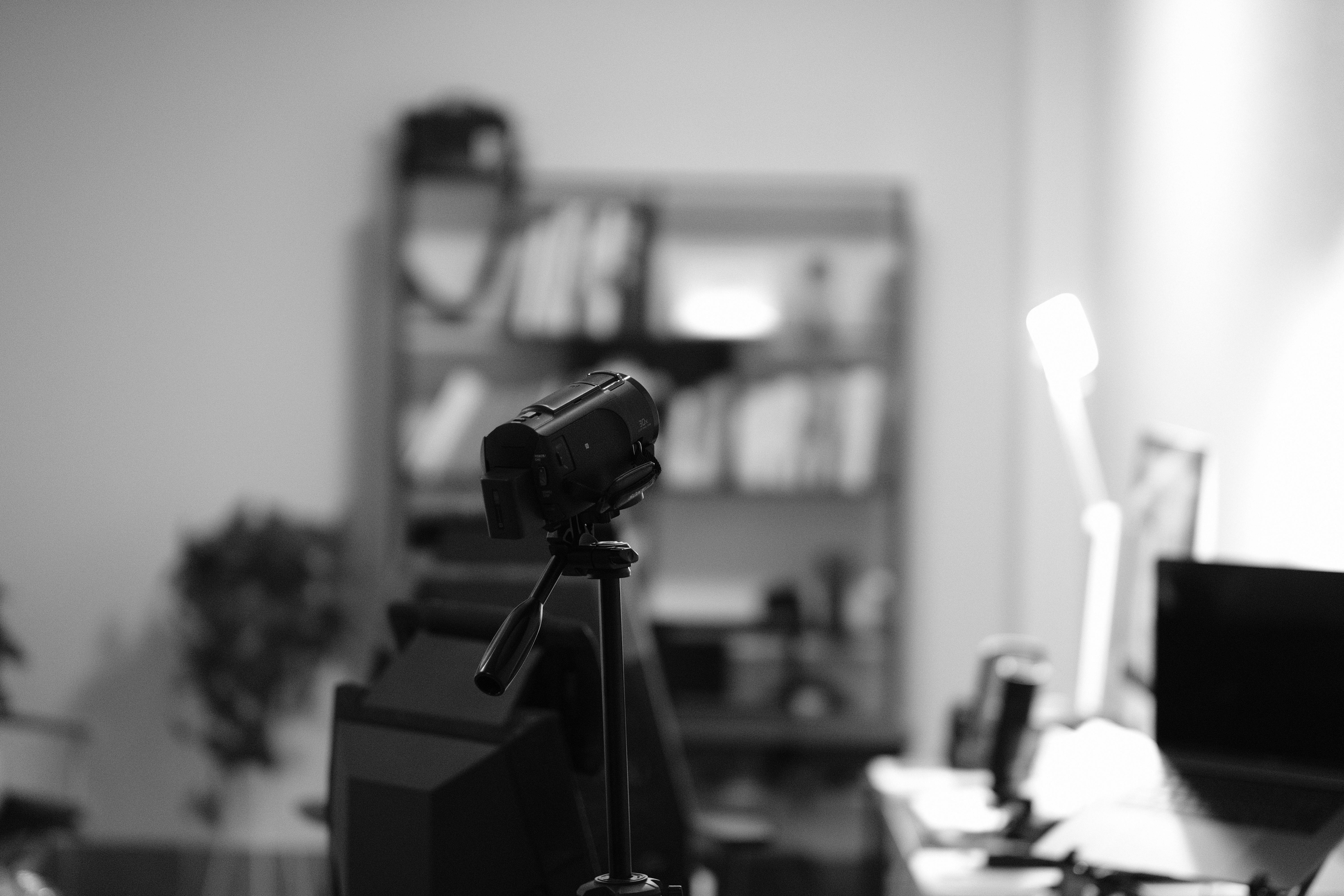 Free stock photo of black and white, camera