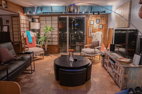 Round Table at the Center of a Living Room