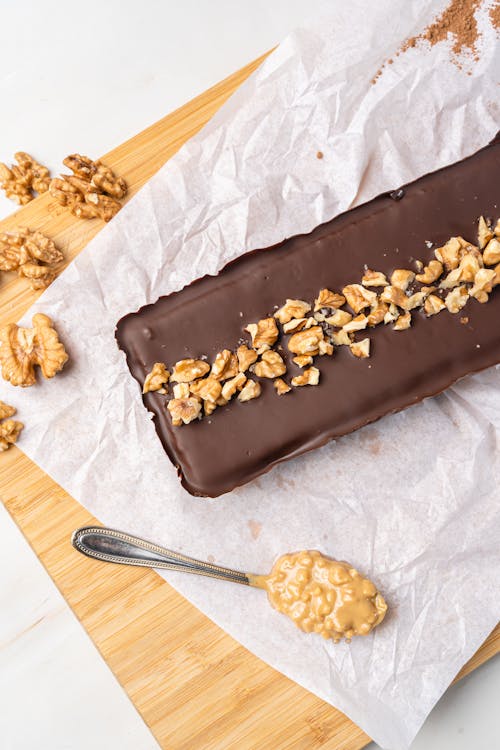 Chocolate Pastry on Brown Wooden Tray