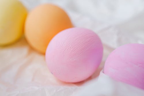 Pastel Colored Eggs In Close-up View