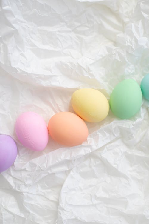 Row Of Assorted Colored Eggs
