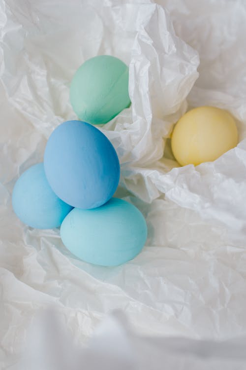 Assorted Colored Eggs On Paper