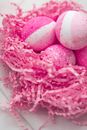 Pink Colored Eggs On Nest