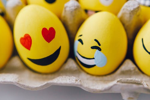 Free DIY Yellow Easter Eggs Stock Photo