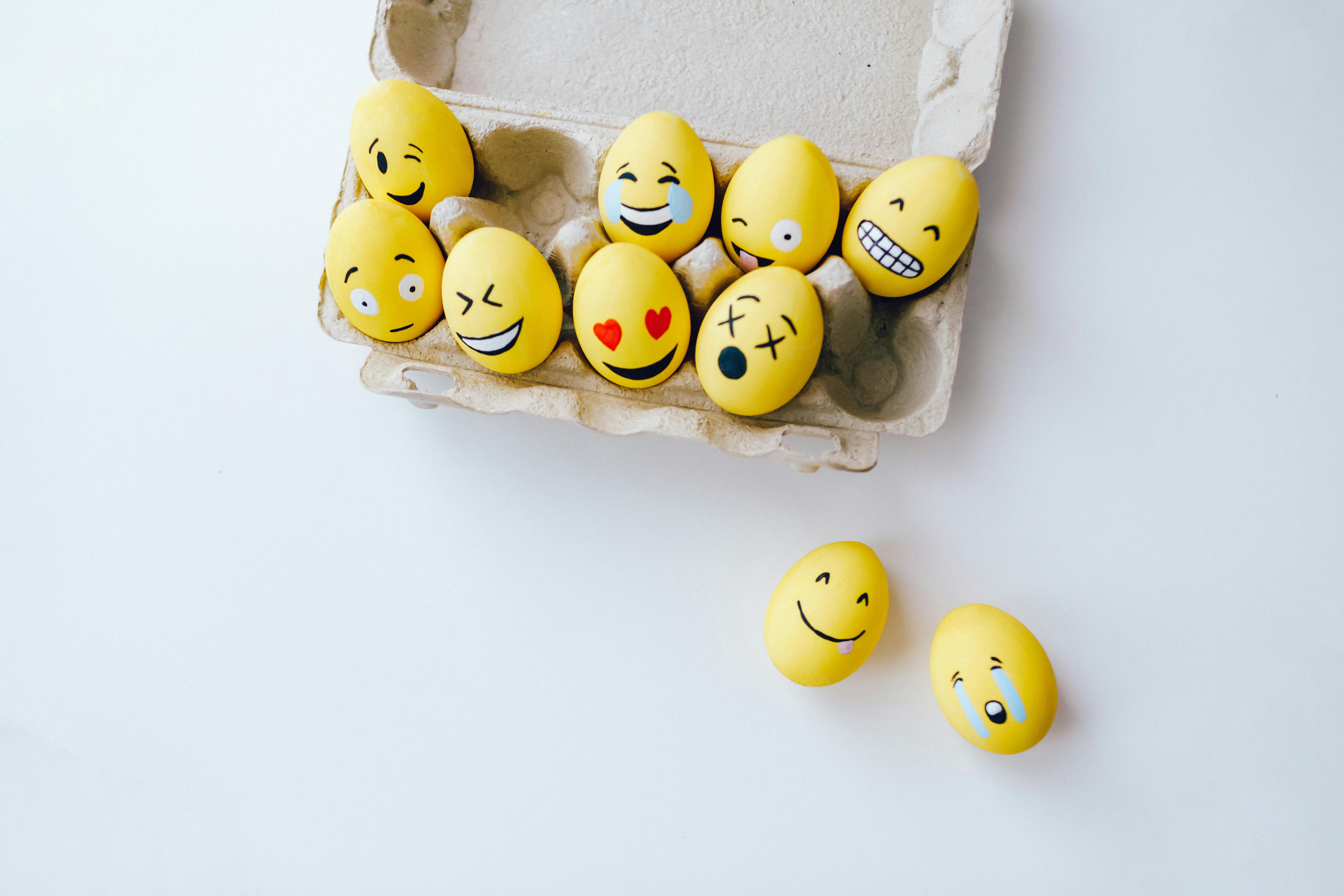 yellow painted eggs