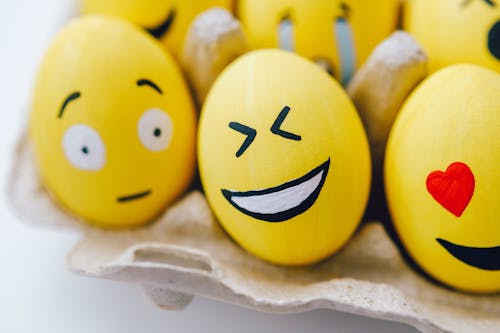 Free DIY Emoji Easter Eggs Stock Photo