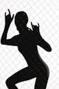 Silhouette of a Woman Behind a Fence