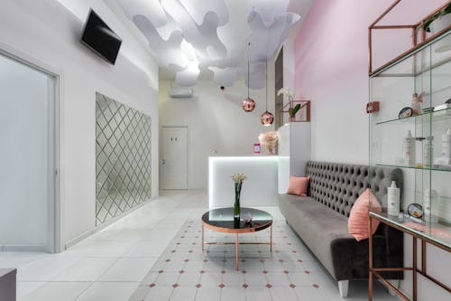 Free Stylish spacious lobby in modern design Stock Photo