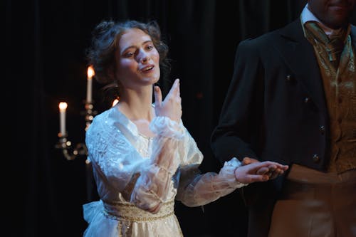 Woman in White Lace Dress 